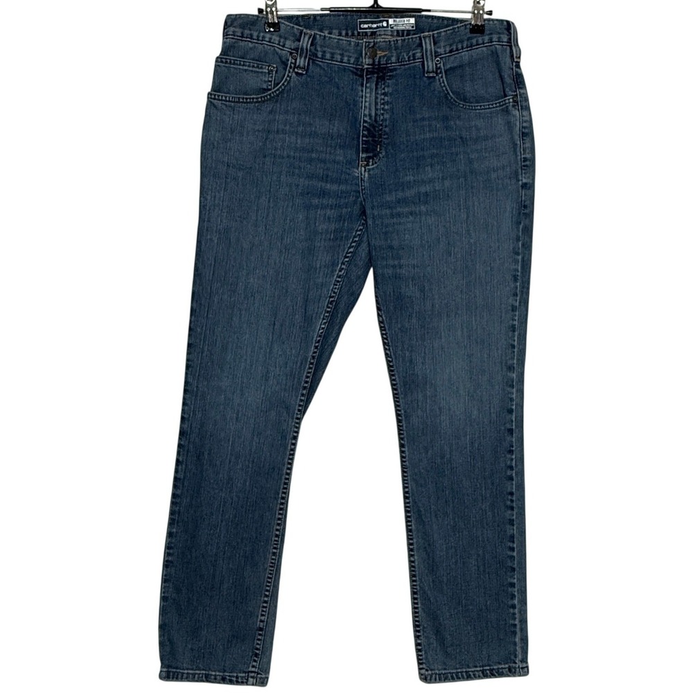 Carhartt Jeans Mens‎ 34x30 Blue Denim Rugged Flex Relaxed Fit Low Rise Tapered